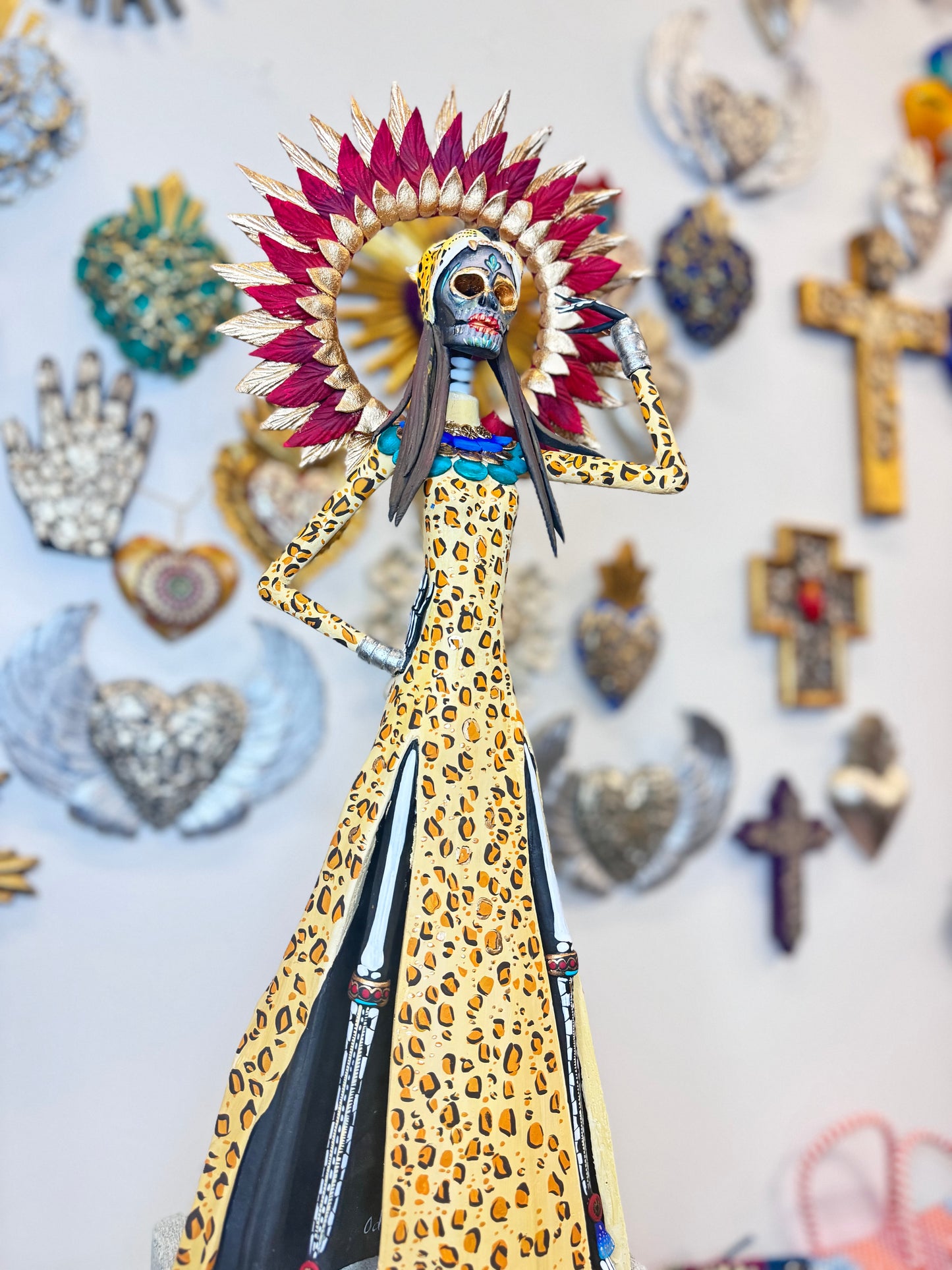 Golden Aztec jaguar Catrina