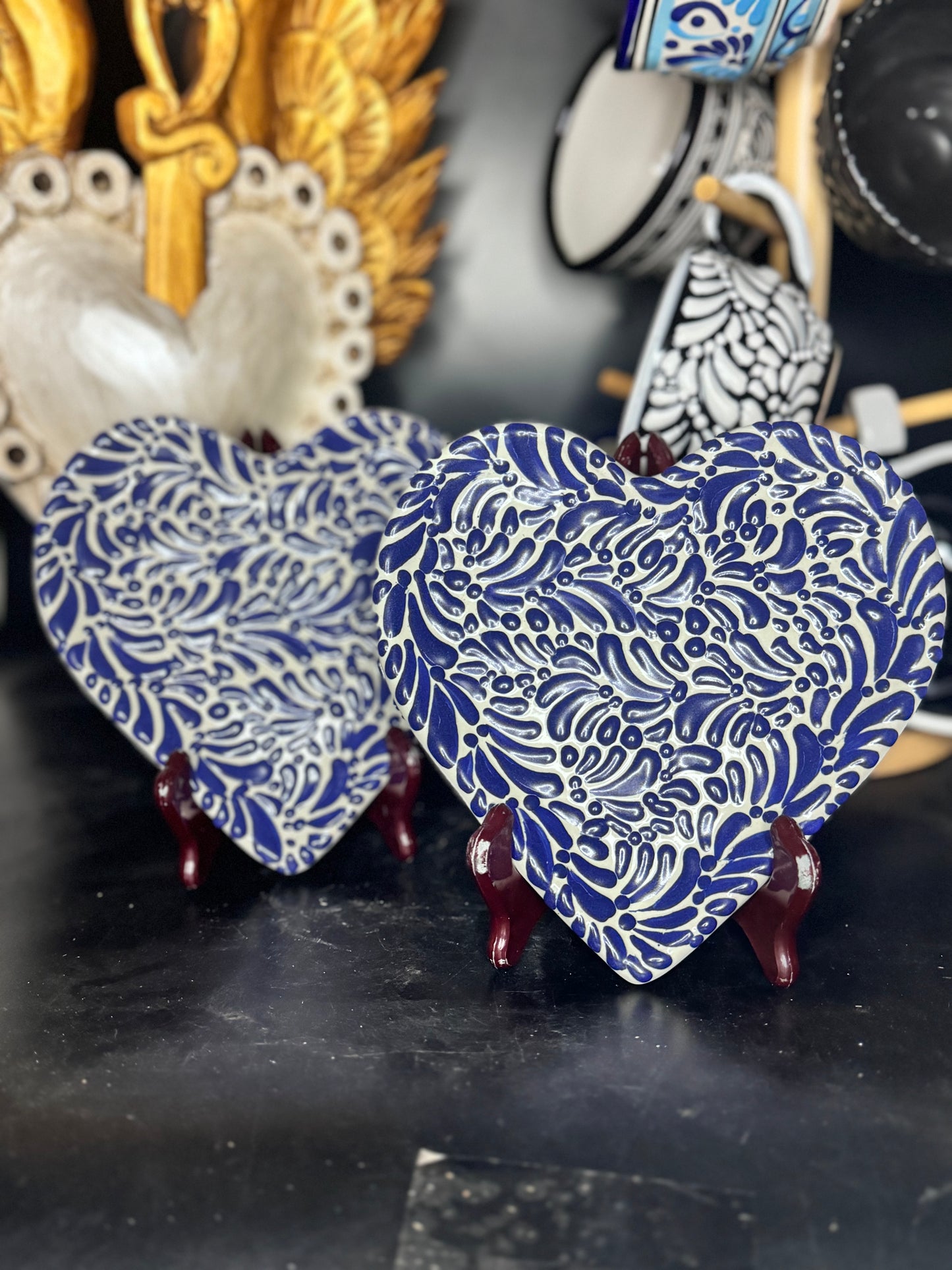 Heart talavera plate