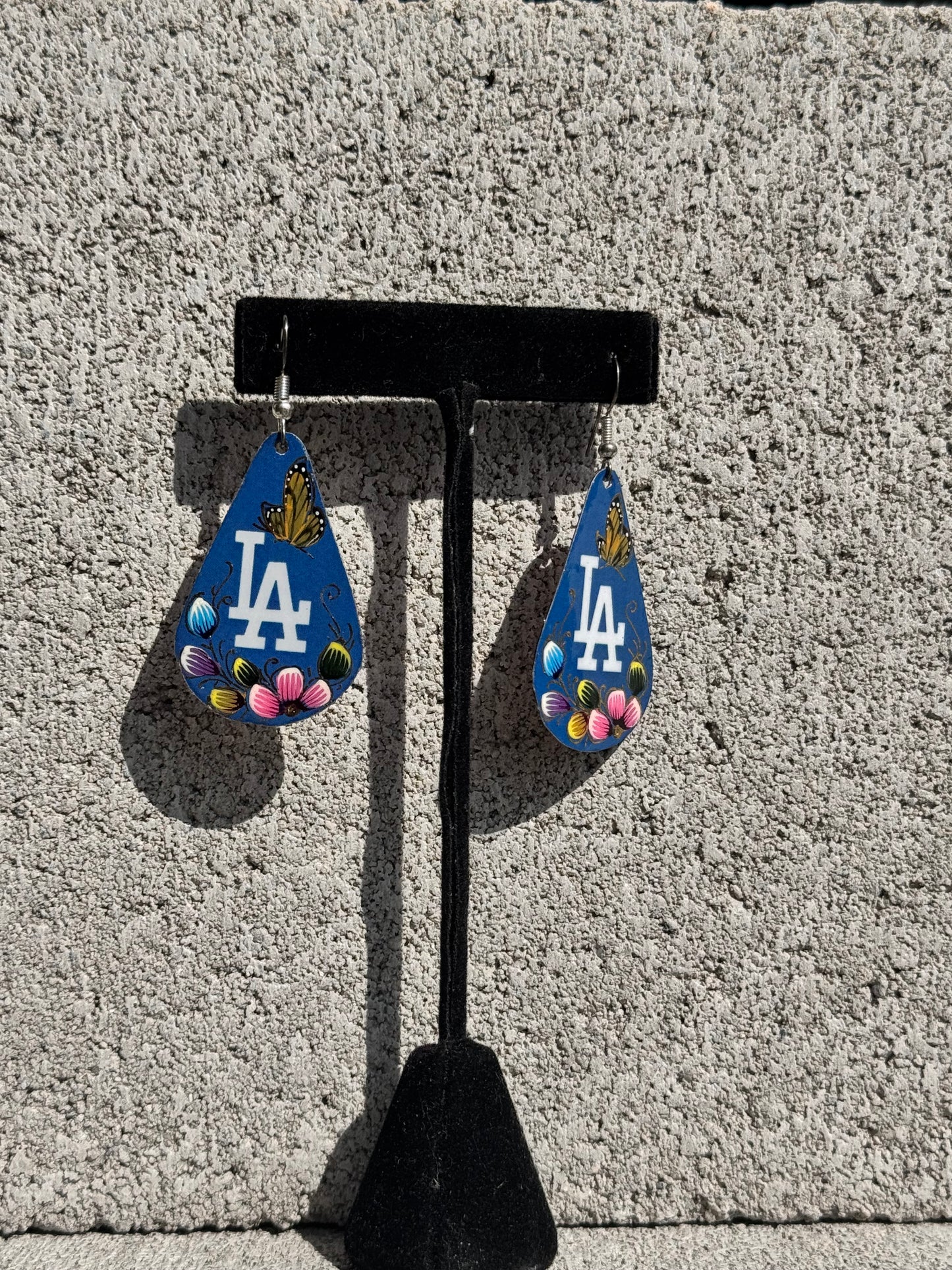 LA drop copper earings