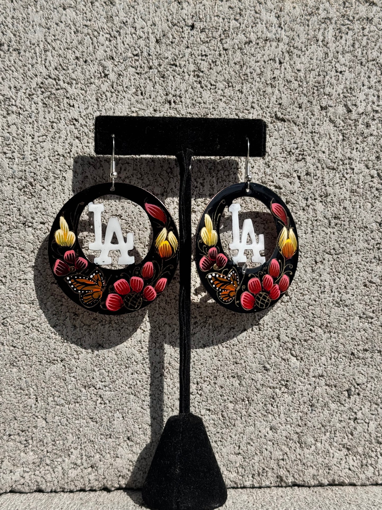 LA copper dodger earings