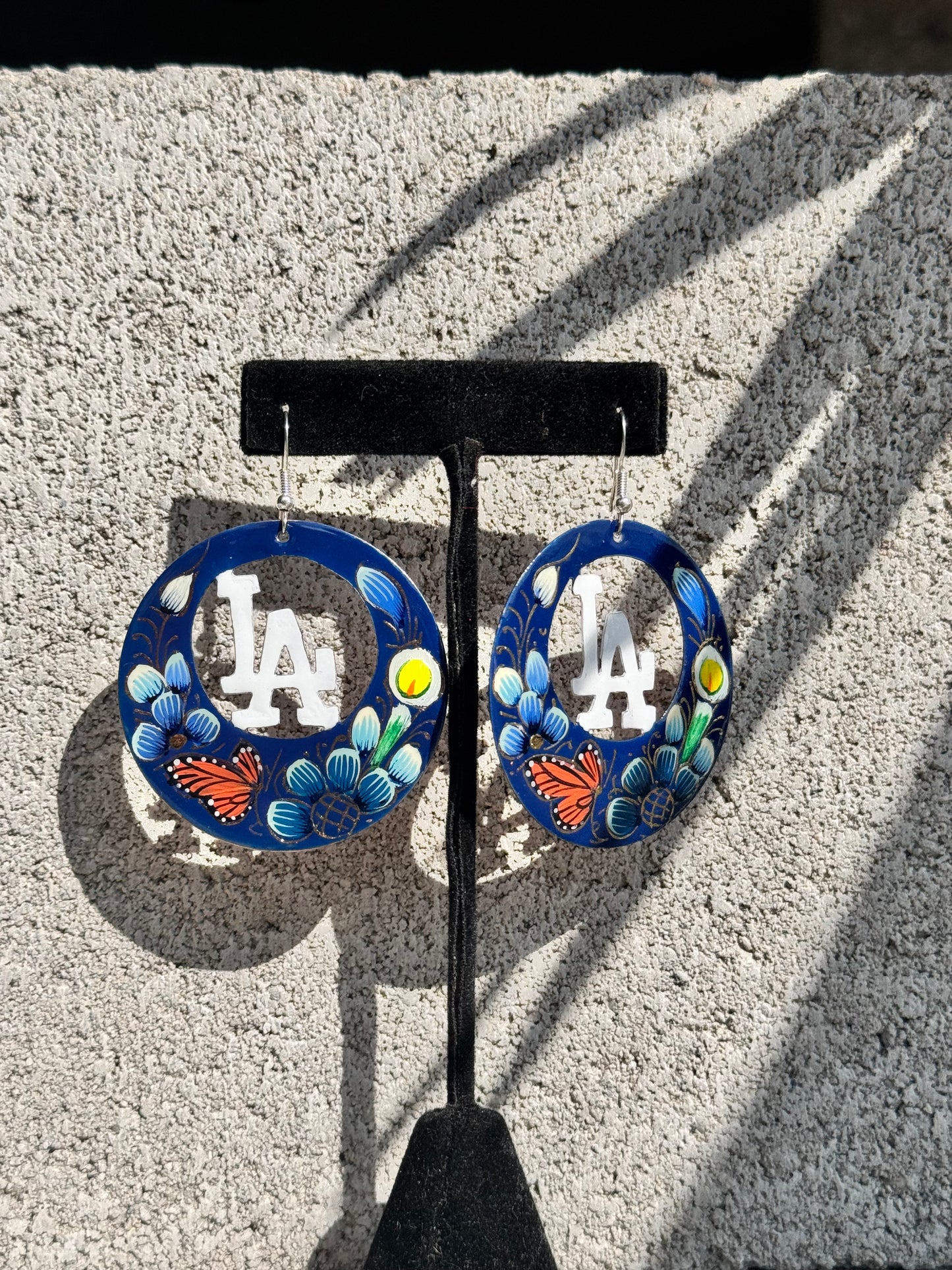 LA copper dodger earings