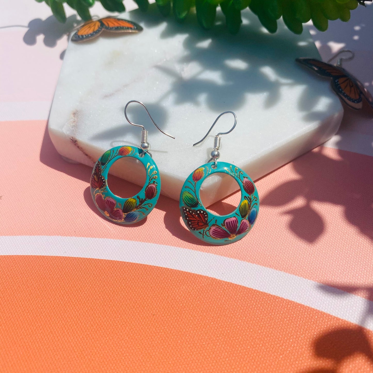 Copper earring turquoise
