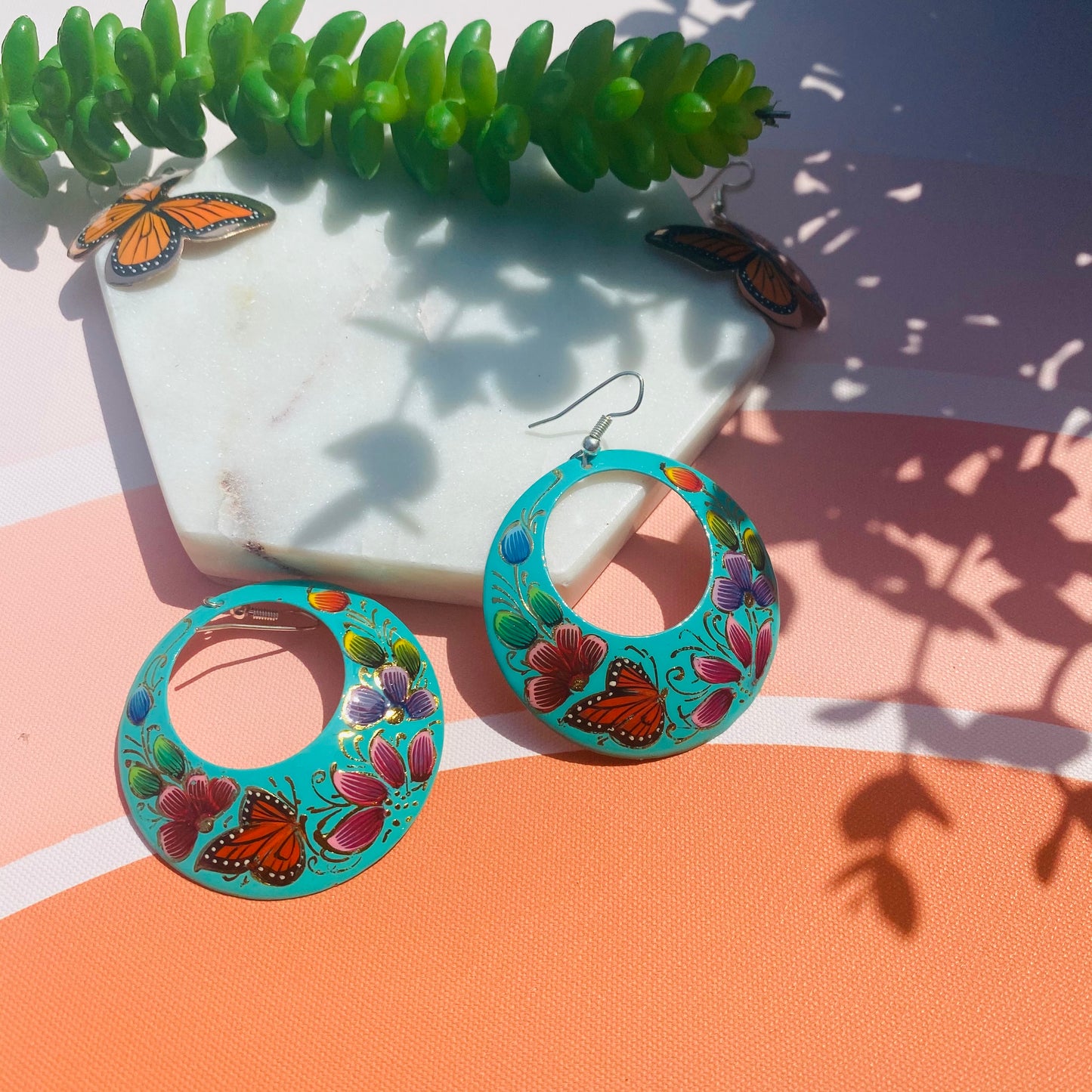 Copper earring turquoise