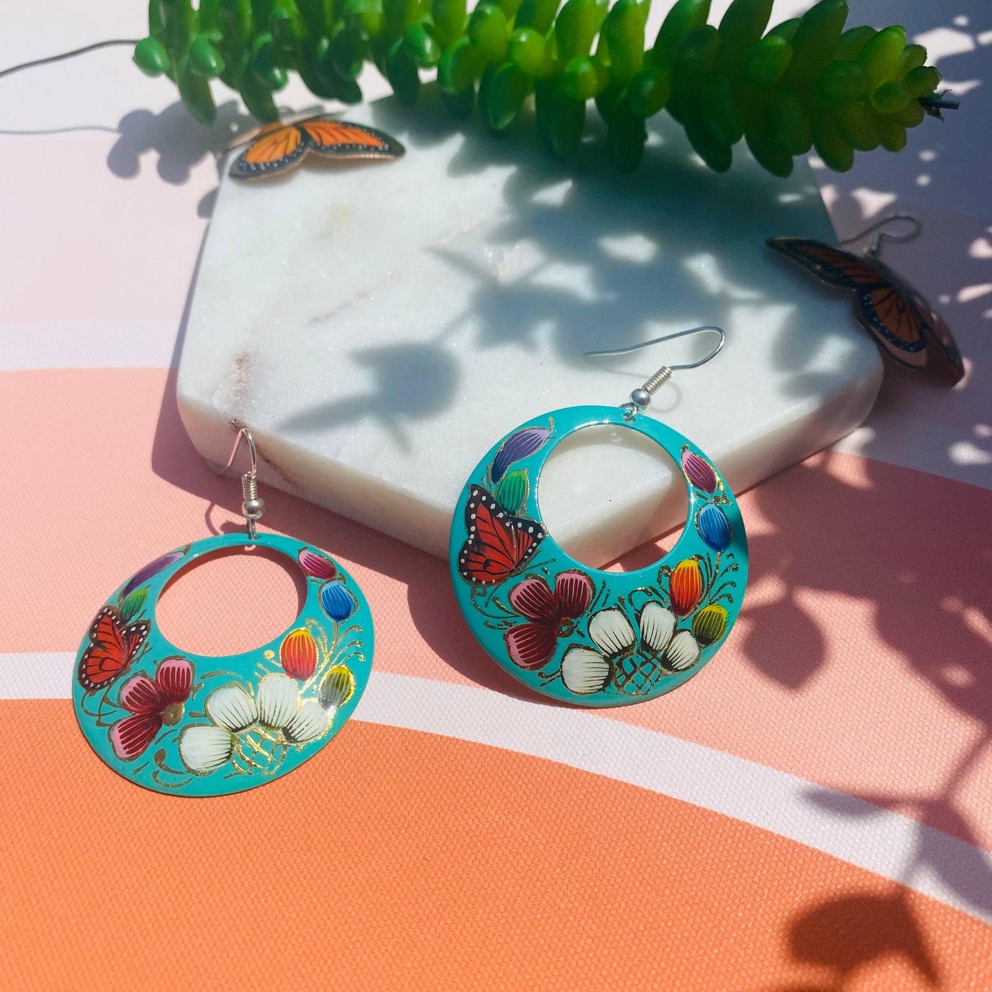 Copper earring turquoise
