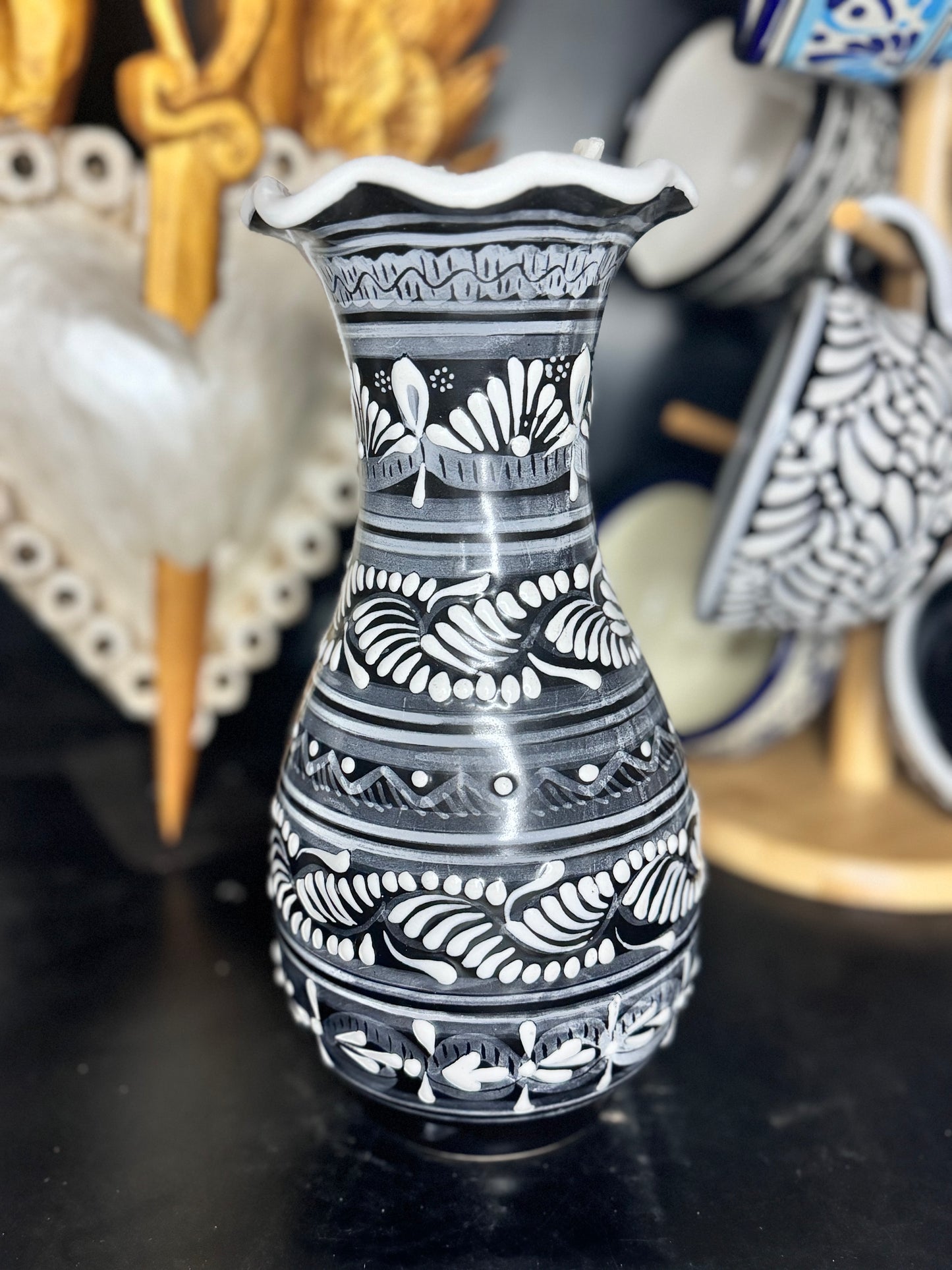 Skinny talavera vase